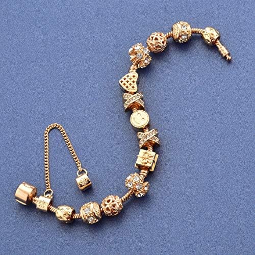 Choker Charm narukvice za žene pozlaćeni zmijski lanac u obliku srca Smile Rhinestone perle šarmantne