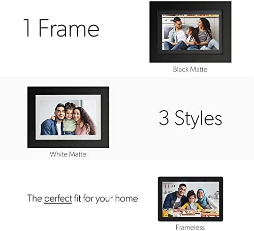 Jednostavno Smart Home Photoshare 8 WiFi digitalni okvir za slike, šaljite slike sa telefona na okvire, 8 GB, sadrži 5,000+ fotografija, HD ekran osetljiv na dodir, okvir od crnog drveta, jednostavno podešavanje, bez naknade