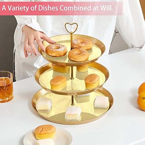 3 prostran stalak za desert Cupcake Voće ploča Plastična držač za posluživanje za zaslon za vjenčanje