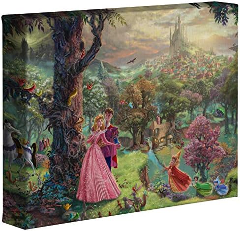Thomas Kinkade Disney Sleeping Beauty 8 x 10 Galerija umotano platno
