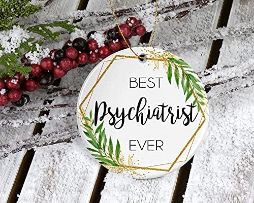 WolfeDesignPDD psihijatar Božićni Ornament-Božićni Ornament poklon za psihijatra - najbolji svjetski psihijatar-najbolji psihijatar ikada psihijatar pokloni štampani na obje strane