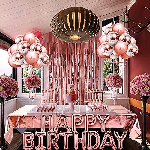 32 rođendanske ukrase za djevojke Rose Gold Party Dekoracije ružičaste za žene Para Fiestas, sretan