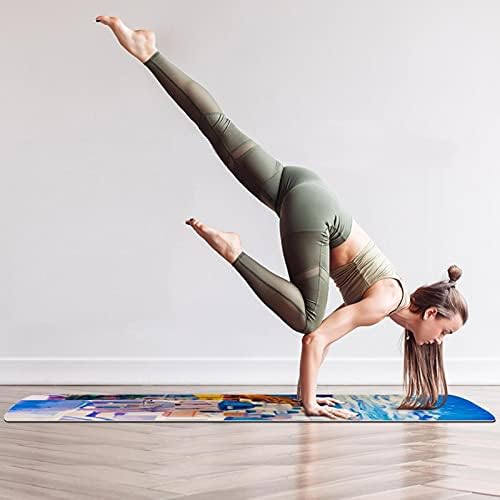 Yoga Mat Santorini uzorak ekološki prihvatljiva podloga za neklizajuće fitnes vježbe za Pilates i vježbe na
