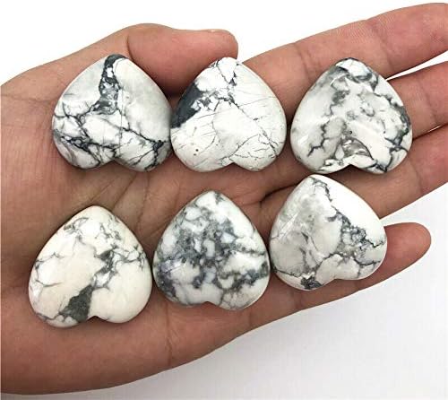 Laaadid XN216 1pc Prirodni bijeli tirkizni polirani kristalni kamenje u obliku srca zacjeljivanje dekora Poklon Prirodno kamenje i minerali Natural