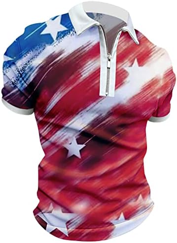 Muška američka zastava polo majice 4. jula Patriotske majice ljetni casual kratki rukav Vintage Golf polos