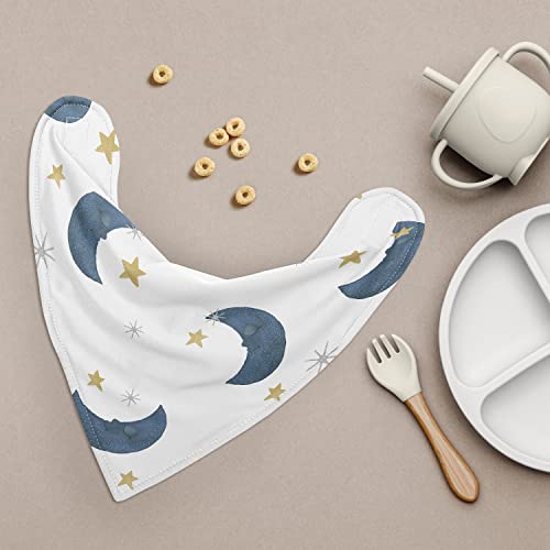 Sweet Jojo dizajn Moon i Star Baby Bandana Bibs Novorođenče za hranjenje novorođenčadi za hranjenje