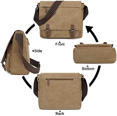 Messenger torba za muškarce Retro, platnena torbica casual aktovke torba za Laptop fit 13.3