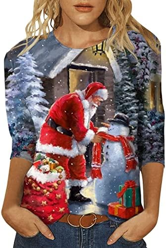 AKOLLSPPNSY SOFTSHETSHIrts za žene Sretan božićni poklopac kravata pulover dugih rukava ženske važnosti na vrhu