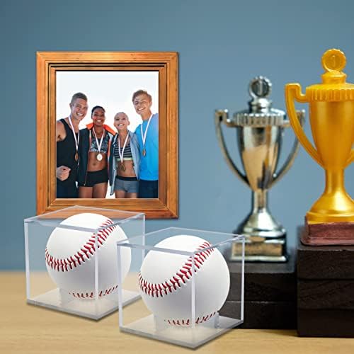MYEBIUAI Bejzbol vitrina 2 kompleta, Kockasta kutija za Bejzbol, držač za Bejzbol kocke, UV zaštita i proizvodnja akrila,skladište za prikaz lopte za službenu veličinu lopte