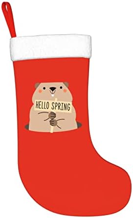 Waymay Happy Grombog Day Božićne čarape 18 inča Xmas Viseći čarape Classic Holiday Dekoracija čarapa