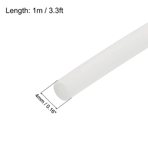 Tublje za cijev odbojnog zagrijavanja 2: 1 Omotač kabelskog rukava, [za električnu izolacijsku zaštitu] - 4 mm dia / 1m / bijeli