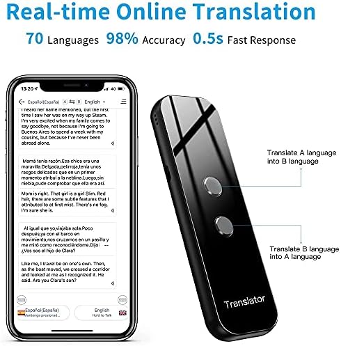 DLOETT Smart Voice Translator Smart Instant Real Time glas 70 jezika Travel Business Translator