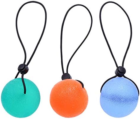 LIANXIAO - 3kom rukohvata za ruke Ojačavač Lopta za držanje prsta vježba za stiskanje loptica sa nizom zelena narandžasto plava