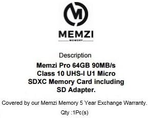 MEMZI PRO 64GB Klasa 10 90MB / s Micro SDXC memorijska kartica sa SD adapterom za Samsung Galaxy J5 seriju