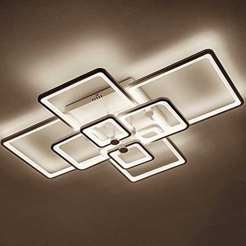 Moderna LED plafonska lampa sa 8 glava, kvadratni okvir od 41,7 inča, moderna plafonska lampa