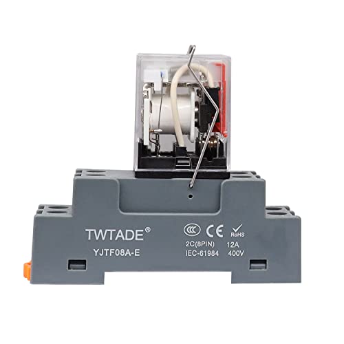 TWTADE/2kom DC 12V elektromagnetni relej zavojnice 10a 8 pinova 2DPT 2NO 2NC sa indikatorskom lampicom i bazom utičnice-YJ2N-LY