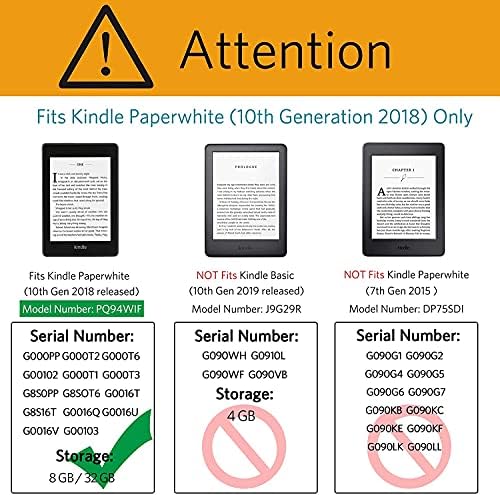 Paperwhite 4 [10th generacija-2018]- izdržljiva Smart kožna navlaka odgovara u najnoviji Kindle Paperwhite 4