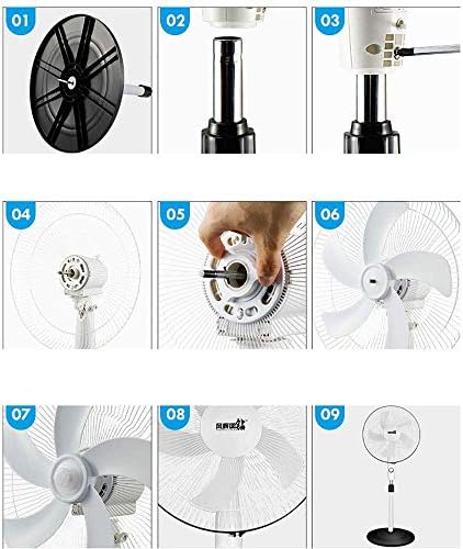 HTLLT ljetni praktični ventilator podni ventilator - Električni ventilator za domaćinstvo industrijski ventilator vertikalni ventilator / 220v-55W električni ventilator, bijeli