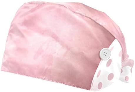 Hondank 2 paketa Radna kapa sa trakom za znoj i dugmetom, slatke zečje Uskršnje kape za hirurge za žene