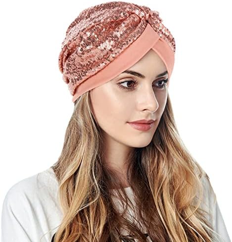 Ženska muslimanska turbana šljokica šljokica za kosu za glavu za glavu šal za omotač nečaran šešir