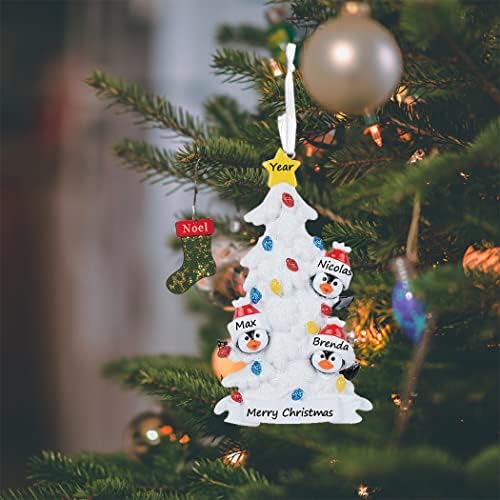 Penguin porodica od 3 ukrasa za božićno drvce personalizirani poklon za odmor za bake i djedove, djecu, prijatelje