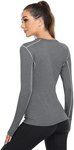 WANAYOOOOU ženska košulja za kompresiju 2-3 pakovanja suho fit s dugim rukavima Atletska majica za vježbanje