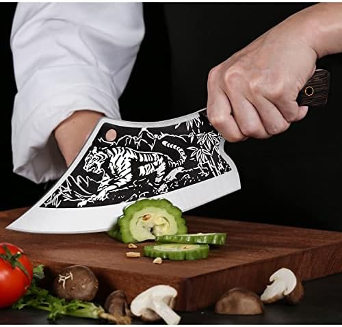 ZENG meso Cleaver Heavy Duty ručni kovani mesarski nož nož za sečenje sa omotom od koštanog