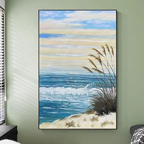 ZZCPT Art-ručno oslikano ulje - apstraktni šareni primorski krajolik Art Photo Wall Art za dnevni boravak blagovaonica uređenje doma, 60x90cm