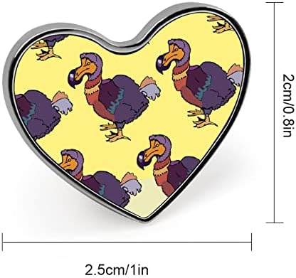 PURPLE DODO PIRD PING PIND za ruksak u obliku značenja u obliku srca Slatka broš igle za ukrase za zabave