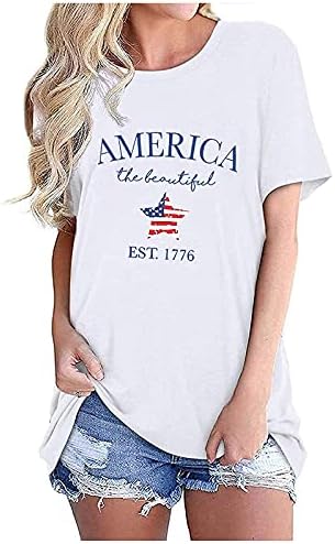 4. jula vrhovi ženske američke zastave majice zvijezde Stripes kratki rukav USA Dan nezavisnosti Patriotski bluze