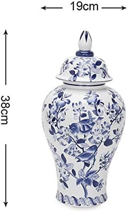 Klkcms porcelanski đumbir Jar Hram Jar Skladištenje JAR Cvjetni aranžman cvjetni poft spremnik keramičke cvijeće vaza za dnevnu kolekciju Party, plavi bijeli