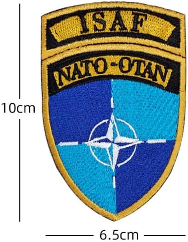 Zastava ISAF-a i NATO-a Sjeverna Atlantic Organizacija zastava zastepene zakrpa za vez vojne taktičke moralne patch-a Grb Applique kuke za patch za ruksak ruksaka