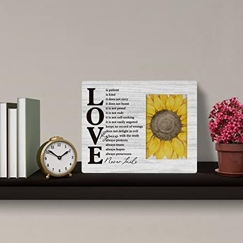HOIJAUMAI romantičan poklon ljubav je pacijent Ljubav Je vrsta drvo okvir za slike, inspirativna ljubav drveni okvir za fotografije stola & montiranje na zid, prikaz fotografija 4x6 inč