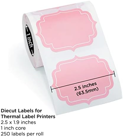Pelikus termalne etikete roze boje Diecut oblika, nalepnice za etiketiranje začina tegle, ostava, skladište, adresa, kancelarija, pakovanje, kodiranje boja. Može se pisati sa trajnim markerima.