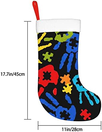 Austenstern Božićne čarape Autorizam Ovjesnost Šarene puzzle komad dvostrani kamin Viseći čarape
