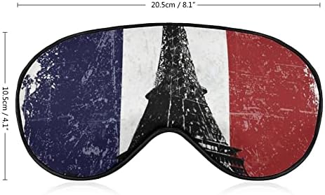 Eiffeltower France Flag Funny Sleep Maska za oči Soft Biceofoopka za pokrov za oči s podesivim