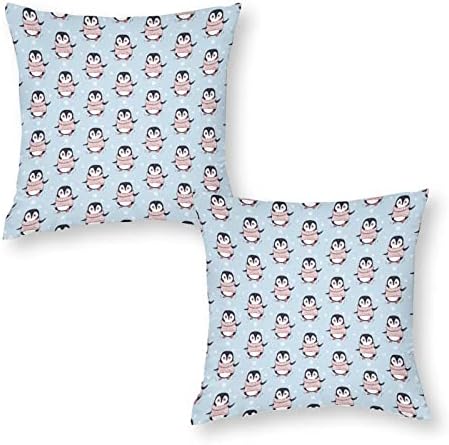 Snowflakes pingvini set od 2 baca jastuk navlake kvadratni jastučni jastučnici za kauč na kauču auto ukrasni