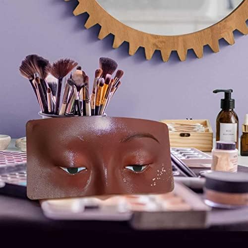 QULACO Perfect Aid to Makeup Practice tabla za lice sa četkom za trening trepavica s pogledom na kapke, silikonsko lice za šminkanje za samouke ili profesionalne entuzijaste