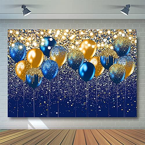 Avezano Kraljevsko plava svjetlucava pozadina za rođendansko vjenčanje Matura Matura fotografija pozadina zabava Glitter blue Balloon Party Dekoracije Photoshoot Photobooth
