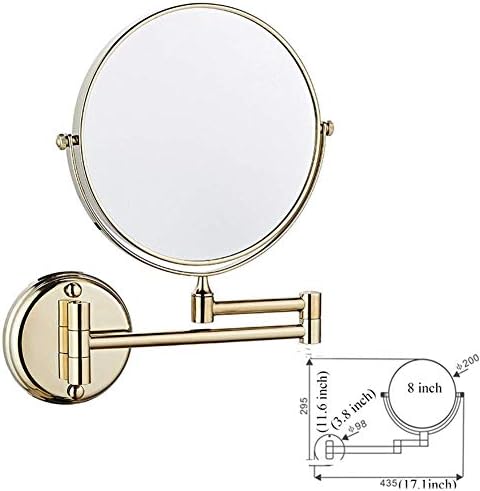 Lianxiao-ogledalo za šminkanje sa uvećanjem 3/5/7/10x, dvostrano okretno zidno ogledalo, dvostrano proširivo,