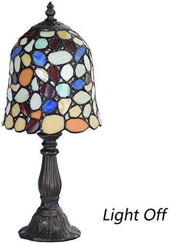 Bieye L10729 obojena Kaldrma Tiffany stona lampa sa Abažurom širine 6 inča, Raznobojna, visoka 15 inča