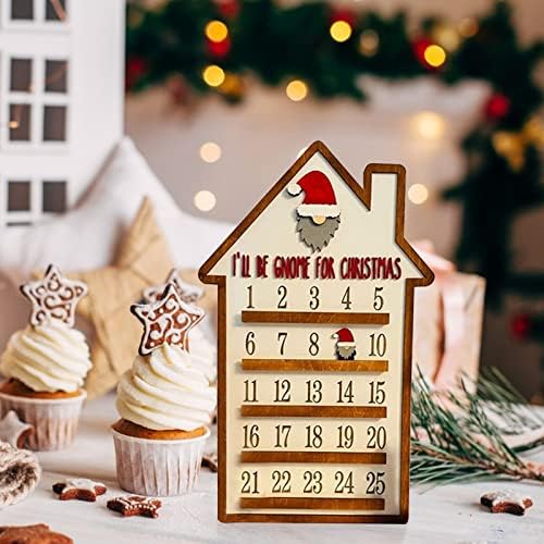 NEARTIME Božić drveni kalendar mobilni ukrasi Kreativni Božićni kalendar viseći ukrasi 30cm * 19cm / 11.8