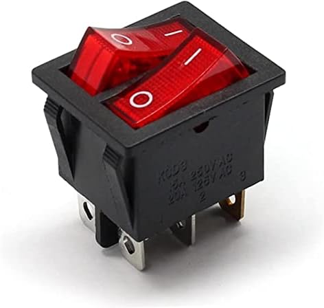 DEPILA Micro Switch Kcd4 15a 250V AC dvopolni dvostruki preklopni prekidač 2-Smjerni crveni Bakarni pin crveni 220v lampa za uključivanje prekidača za isključivanje sa 6 pinova prekidača