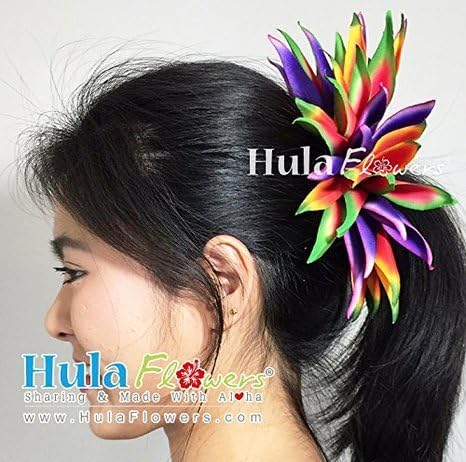 Hawaiian Hula Polynesian Dancers Hair Silk Heliconias Pletena Raffia 4 Head Piece