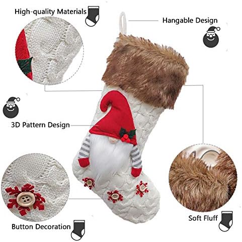 Toocat Božićne čarape 3pcs sa srčanim zvijezdama teče, sezonske zimske Xmas Božićne čarape i držači za