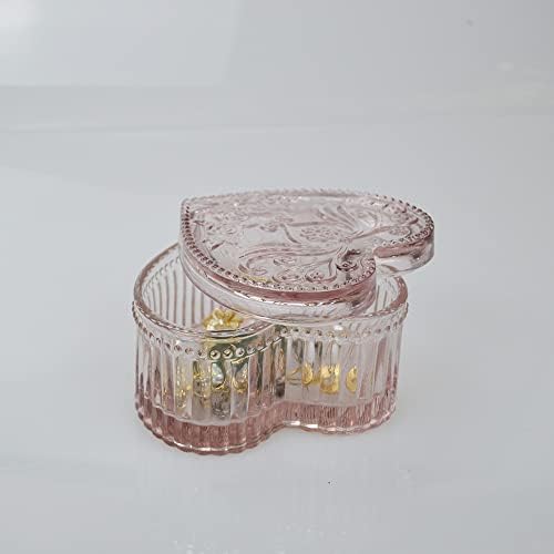 Gaolinci kristalno staklo u obliku srca kutija za odlaganje reljefna kutija za nakit kutija za bombone sa poklopcem