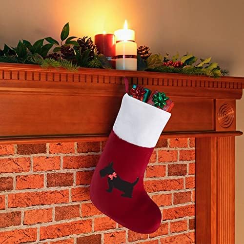 Scottie pas smiješan uzorak Božić viseći čarapa Slatka Santa čarapa za ukrase Xmas Tree ukrasi