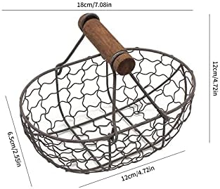 Hempi hljeb GP Košara za kuhinju Drvena ručka Metalna košarica prijenosna višenamjenska biljna i voćna jaja za skladištenje košara košara