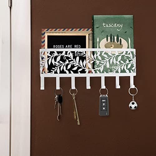 Wytaohzl Mail Organizator držač za montiranje za držač zida za zidne metalne pošte sa 7 tipki za ključeve