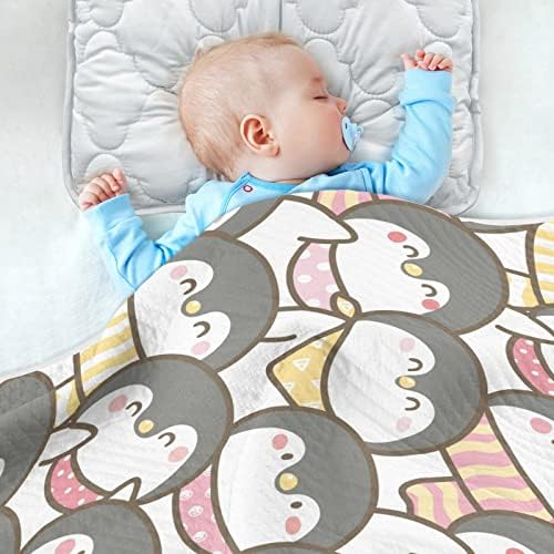 Slatka pokrivačica slatka pingvinska šal pamučna pokrivač za dojenčad, primanje pokrivača,
